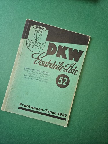 Dkw ersatzteile liste 52 - liste, nr.