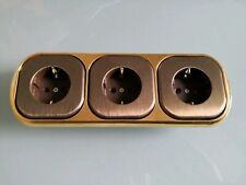 3 Steckdosen + 3 Fach Rahmen Topluxe Goldfarbe Einsatz Bronze UP Komplettpreis 