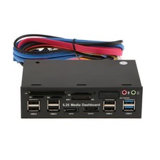5,25" Multifunktions-Frontpanel Media Dashboard USB3.0/2.0 Hub Kartenleser