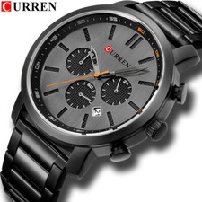 CURREN Herren Uhr Edelstahl Armbanduhr Quarz Analog Top Marke Quarz Datum Uhren