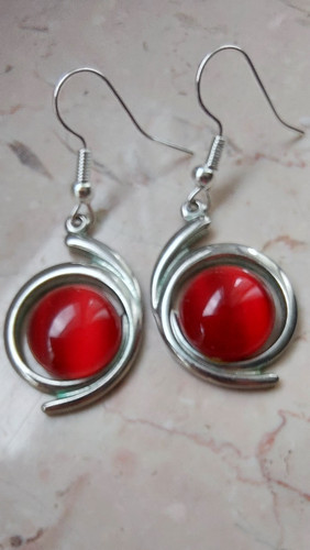 Ohrringe strass glitzer rot - ohrringe,