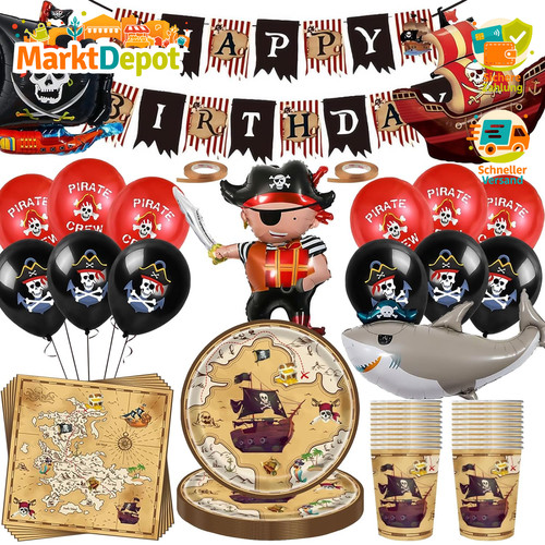 Piraten geburtstag deko set - deko, 80