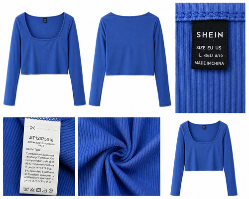 Shein damen crop top blau - crop,