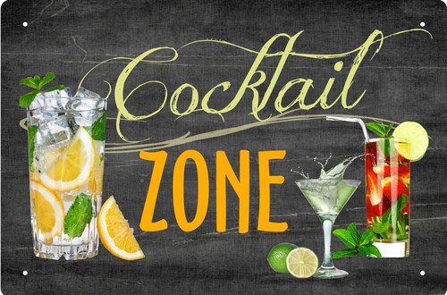 Blechschild 20x30cm cocktail - 20x30cm,