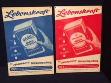Lebenskraft in jedem Tropfen Dorsch Lebertran Blechschild blau + rot Sparpaket 