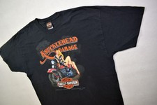 Harley Davidson T-Shirt Knucklehead Garage New York Motor Rad Cycle Pin Up  XXL