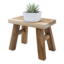 Teak Blumen Bank rechteckig