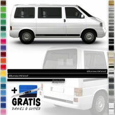 Bus Seiten-Streifen Aufkleber-Set, Dekor-Sticker komp. mit VW T4 - WUNSCHTEXT
