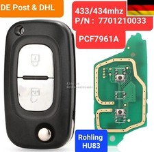 2 Tasten Klappschlüssel Schlüssel Funkschlüssel  für Renault Clio Modus Twingo 