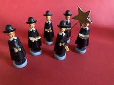 6 tlg. Kurrende Sternsinger Holz Figuren Vintage Erzgebirge Dregeno? Gebraucht