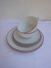 2 x Tee Gedeck 3-teilig  Arzberg Rotrand Form 1382 Gretsch  alte Marke neuwertig