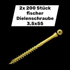 fischer Dielenschraube Schraube Boden 3,5x55 Teilgewinde gelb 400 SCHRAUBEN