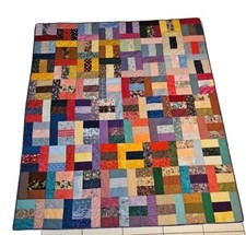 Patchworkdecke Handarbeit Amerikanisches Quilt  1,80 X 1,99 Meter  