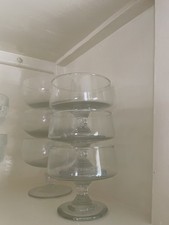 6 Vintage Glas Dessertschalen / Eisbecher Stielschalen guter Zustand