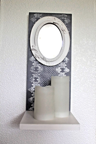 Wandspiegel mit konsole holz - mit,