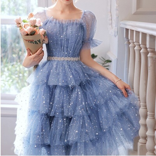 Damen glitzer tüll ballkleid - glitzer,