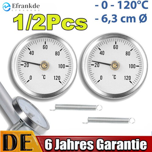 2pcs 120 rohr thermometer - 120°c,