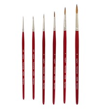 Rotmarder Pinsel Set REPINO Gr. 5/0, 3/0, 0, 2, 4, 6 für Aquarell Acryl Ölfarbe