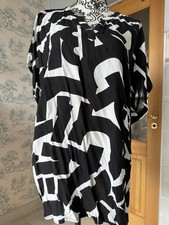 Gina Benotti, XXL, 52/54, Damen, Blusenshirt, kurzer Arm, schwarz weiß, Neu,