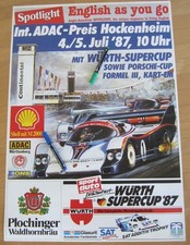 RENN-PLAKAT HOCKENHEIM-RING PORSCHE-CUP 1987 ADAC-PREIS FORMEL 3 RENNSPORT