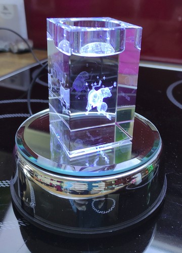 Laser gravur glasblock - 3d,