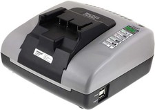 Powery Akku-Ladegerät mit USB für Hitachi Akkuschrauber DS 14DSL 14,4V-18V   Gra