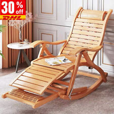 Liegestuhl Holz Schaukelstuhl Schaukelliege Klappbar mit Massagebrett für Garten