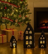 3 STK Laternen Metall schwarz