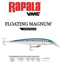 Rapala Original Floating MAGNUM  18cm F18 SM Top für Hecht  👍👍👍👍 Wobbler
