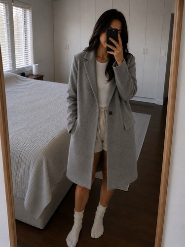 Zara wollmantel grau - wollmantel,