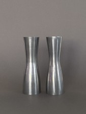 2 Ikea Vintage silberfarbene Metall Kerzenständer Gota von Erika Pekkari Chrome