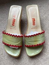 Miu Miu by Prada Pantolette Clogs Holz Gr. 37 hellgrün hellblau