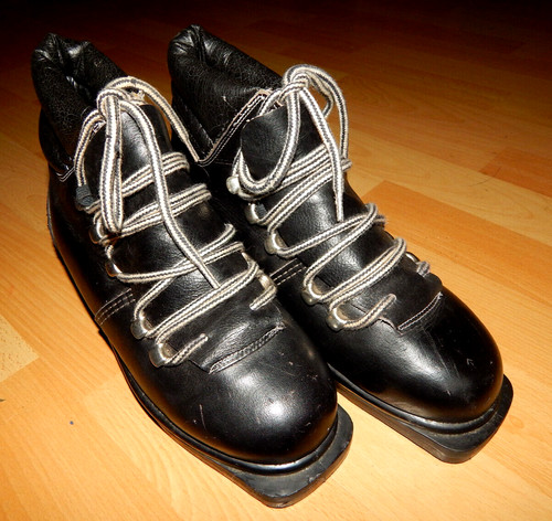Alte ddr leder skischuhe - ddr,
