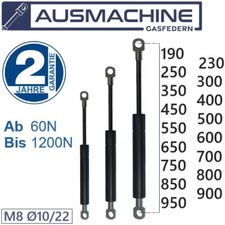 Gasdruckfeder mit Ösen Gasdruckdämpfer Länge 190 - 950mm | Newton 100N - 1200N