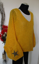 Lagenlook Pullover Überwurf mit Mohair und Wolle Gr. 46 48 50 52 54 56