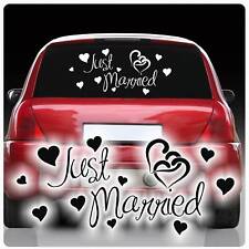 Auto Aufkleber Just Married Heckscheiben Sticker Hochzeits Aufkleber AH002 