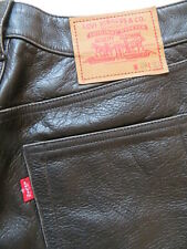 Levi's Lederhose Leder Jeans Hose W 28 /L 32 Schwarz Black Leather Pants, KULT !