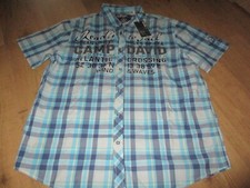 schönes Herren Kurzarm Hemd Bluse von CAMP DAVID in Gr. XL blau türkis kariert
