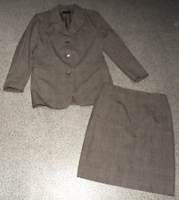 Damen Kostüm Blazer/Rock Graubraun Glencheck Gr. 40 Piazza Sempione