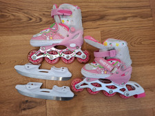 meteor Inlineskates 4in1 Kinder Inliner S 30-33 Blades Schlittschuhe Rosa