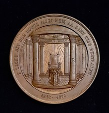 Freimaurer Bronzemedaille 1876 Willem Frederik 60 Jahre Großmeister