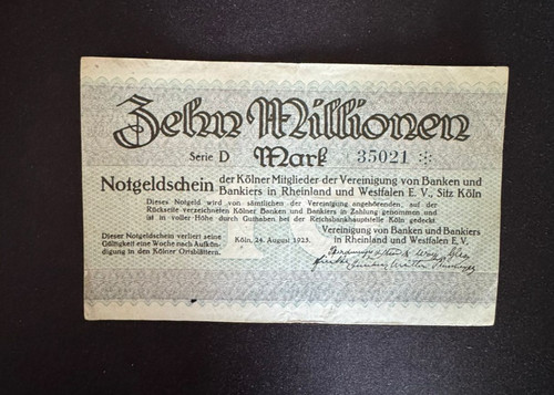 Notgeld köln 10 millionen - -,