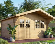 Gartenhaus Gerätehaus Holzhaus Blockhaus 4x4m 35mm ALL IN
