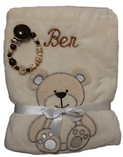 Babydecke mit namen bestickt - babydecke,
