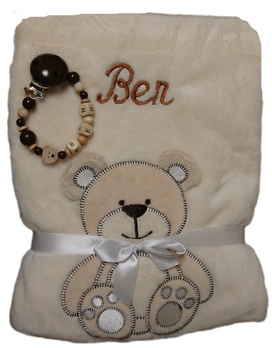 Babydecke mit namen bestickt - babydecke,