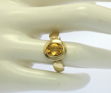 ♦♦ Ring in 14 kt 14k 585 er Gelb Gold mit Zitrin Citrin Gr. 56,5 Goldring Damen