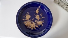 BAREUTHER Waldsassen Echt Kobalt Porzellan Teller Goldstaffage 30 cm Vintage MCM
