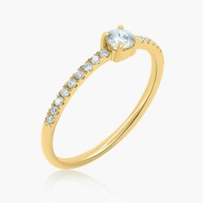 14K Gelbgold Diamantring –
