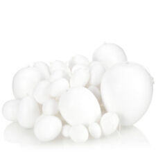 36x Weiße Deko-Ostereier aus Kunststoff - große und kleine Plastikeier