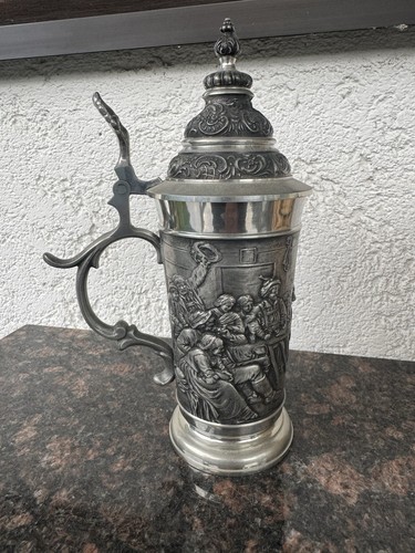 Prachtvoller zinn bierkrug mit - prachtvoller,
